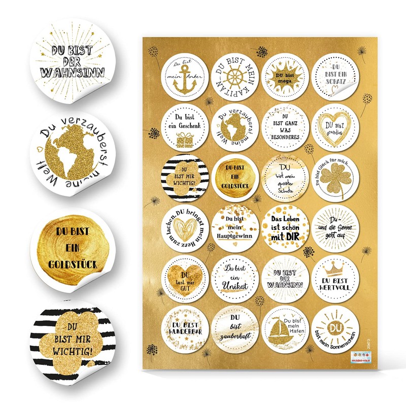 Logbuch-Verlag 20 mini Karten mit Sprüche klein mit Aufkleber Liebe