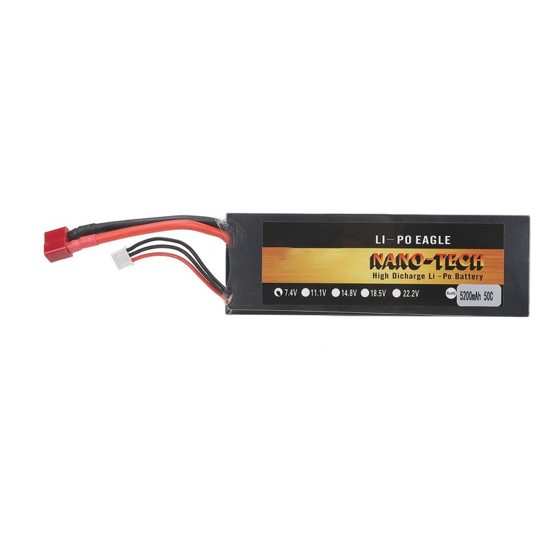 7.4V Lipo Battery 5200mAh 2S 50C Hard Case Lithium Polymer