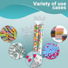 APQ Supply Clear Reclosable Zipper Bags with Hanging Hole, 2 x 8 Inch. Pack of 1000 Resealable Plastic Bags 2 Mil. Poly & Plastic Packaging Bags for Pills, Jewelry. Seal Top Polyethylene Snack Bags