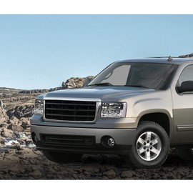 ALLGOOD Headlights Assembly Compatible with 2007-2013 GMC Sierra 1500 /Fit for 07-14 GMC Sierra 2500HD 3500HD Headlamps Clear Lens Chrome Housing GM2502283 22853029