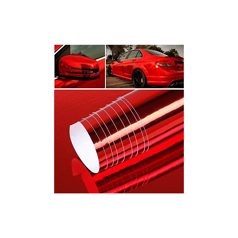 DIYAH High Gloss Red Chrome Mirror Vinyl Car Wrap Sticker