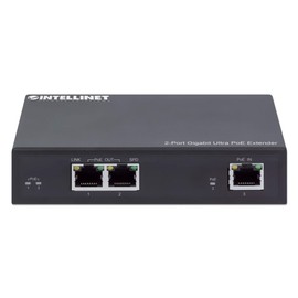 Intellinet 2-Port Indoor Gigabit PoE++ Extender, 60W in, 30W Out, Ultra POE Passthrough Switch, IEEE802.33af/at IEEE802.33BT Compatible- 3 Yr Mfg Warranty-561600