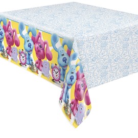 Vibrant Blue's Clues - Funda de Mesa Multicolor - 54 x 84 Pulgadas (1 Unidad) - Mantel Rectangular de plástico Duradero - Decoración Perfecta para Fiestas de niños