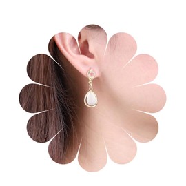 Inateannal Vintage Teardrop Opal Drop Earrings Cz Moonstone Dangle Earrings Gold Crystal Stud Earrings Opal Stone Earrings Jewelry for Women and Girls