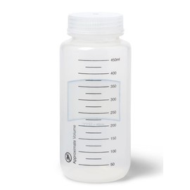 United Scientific® Unistore™ - Sample Containers with Lids - Polypropylene Wide Mouth Graduated Reagent Bottle - 16 Oz Bottles (500ml) Multi-Purpose Plastic Bottles with Lids, Pack of 12