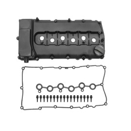 TUCKBOLD Engine Valve Cover for Volkswagen CC 3.6L 2009-2016 No.03H103429L/03H103429B Front Valve Rocker Cover Black W/Gasket Bolt Oil Cap PCV Valve 1 Set