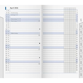 BRUNNEN Monats-Ersatzkalendarium Mod. 753 2026 | 87×153 mm, Karton, weiß