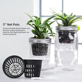 Business King 3 Inch Net Pots for Hydroponics 60 Packs with Plant Labels 60Pcs Heavy Duty Wide Mouth Net Cups Slotted Mesh Pot Garden Supplies (3 inch 60 Packs)