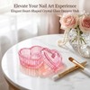 2PCS Heart-Shaped Dappen Dish for Nails, Pink Glass Crystal Monomer