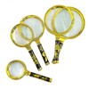 Portable magnifying glass handle presbyopia magnifying glass gilt 60 70 80 mm 70mm 3ea