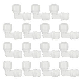 PATIKIL Water Purifier Elbow Connector 1/8" NPT Female x 1/4" OD Tube, 15 Pcs Quick Push to Connect Tube Fittings for RO/DI Reverse Osmosis Water Filter Purifier Plumbing System, White