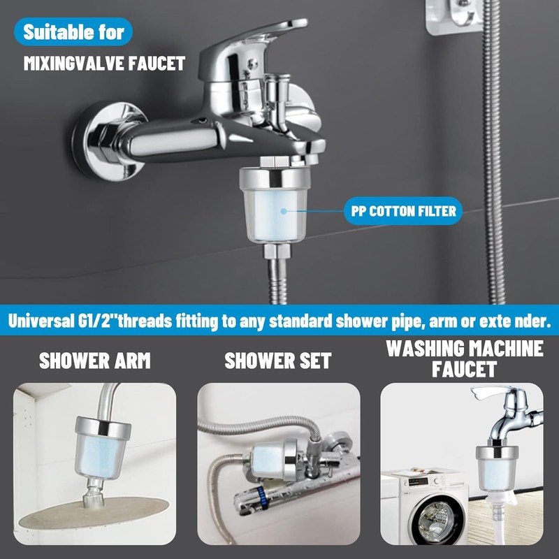 WOOLUCK® Pack of 20 interchangeable filter elements, shower head limescale