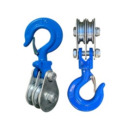 WANMEIZI 2 Ton Snatch Block with 360 Degree Swivel Hook Double Pulley for 3/8" Wire Rope Heavy Duty Pulley Lifting Block for Traction Truck Small Lifting Trolley Winch Parts (2 ton,2PCS)