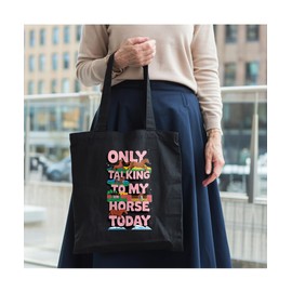 Hippowarehouse Leave me alone I'm only speaking talking to my horse today Tote Shopping Gym Beach Bag 42cm x38cm, 10 litres