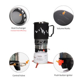 Camping Stove Gas System Portable Gas Cooking Set Pot Burner for Outdoor Backpacking Trekking Fishing