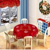 Grelucgo Holly Embroidered Christmas Tablecloth (Round 52 inch)