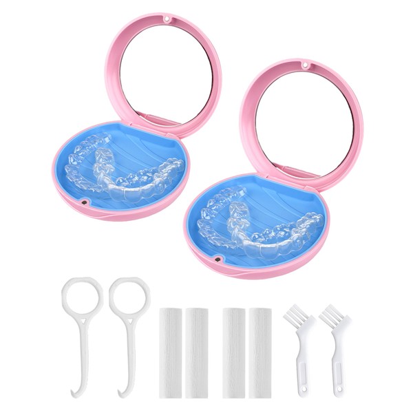 ACSKD 2 Pack Retainer Case with Mirror Kits, Aligner Case