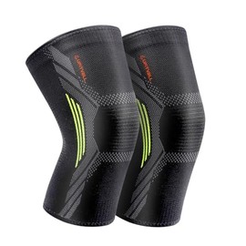 Rodillera para mujer y hombre - Paquete de 2 rodilleras de compresión para el dolor de rodilla, ideal para gimnasio, correr, baloncesto, voleibol,... 