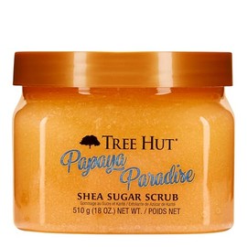 TREE HUT, Papaya Paradise Shea Sugar Scrub, Exfoliante Corporal de Azúcar y Karité, Aceites Esenciales Nutritivos, 510 G                              