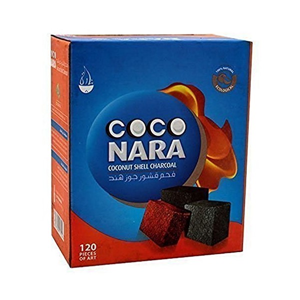 Coco Nara Hookah Shisha Natural Charcoals, 120 Count