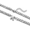 GLITTO R Initial Necklace for Men, Letter Figaro Chain Pendant