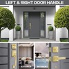 BonKuDoo Entry Front Door Handle, Satin Brass Square Front Door
