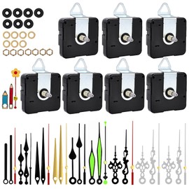 BORDEAG 7 Pieces Clock Movement for Wall Clock with 10 Sets of Hands, Clock Movement for Wall Clock, Clocks for Self-Installation, Silent Quartz Movement Movement Mechanism of DIY Clock Movement Kits