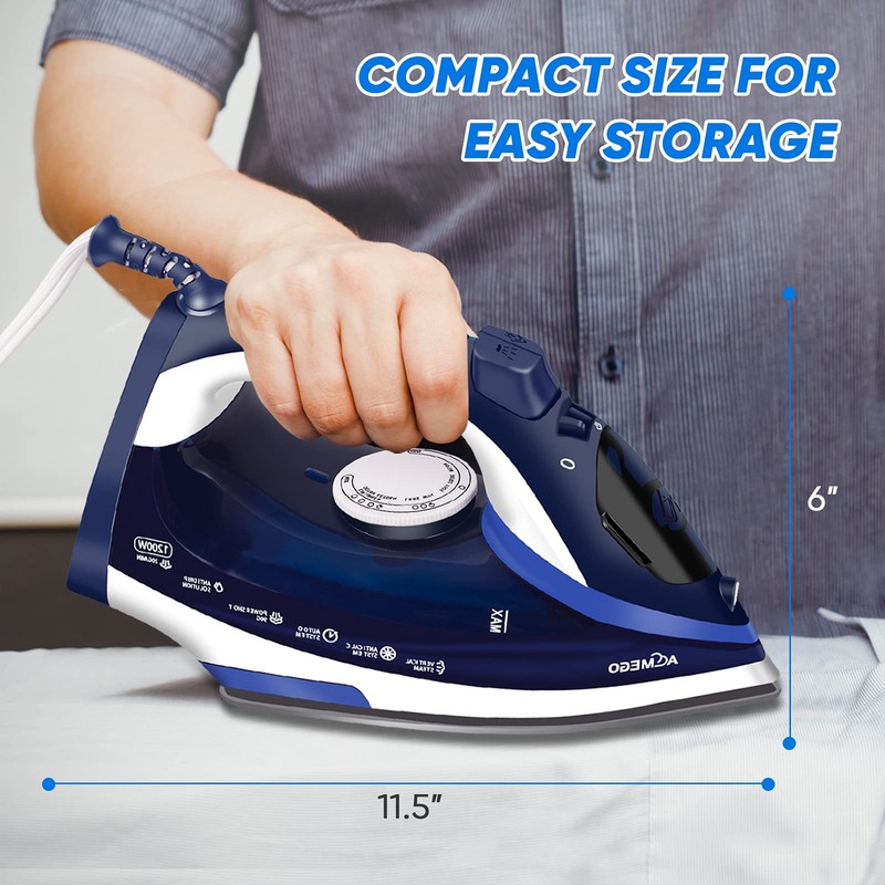 AEMEGO Steam Iron for Clothes Lightweight Portable Iron with Non
