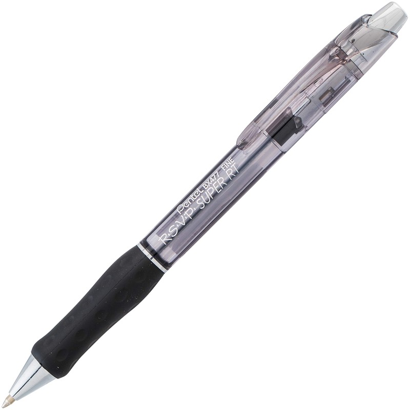 Pentel RSVP Super RT Ballpoint Pen, (0.7mm) Fine Line, Black
