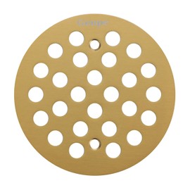 Genpe Round 4.25 Inch Screw-in Shower Drainer Cover Replacement 304 Stainless Steel 4-1/4 inch Floor Drain Grate with Screws Brushed Golden