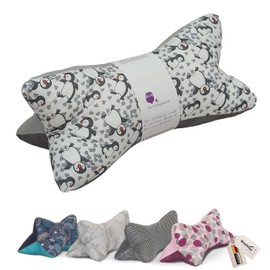 Leseknochen Nackenkissen (Pinguin) bequem und waschbar! Handgestopft und genäht in Deutschland - Nutzbar als Nackenrolle Kissen Nackenrolle