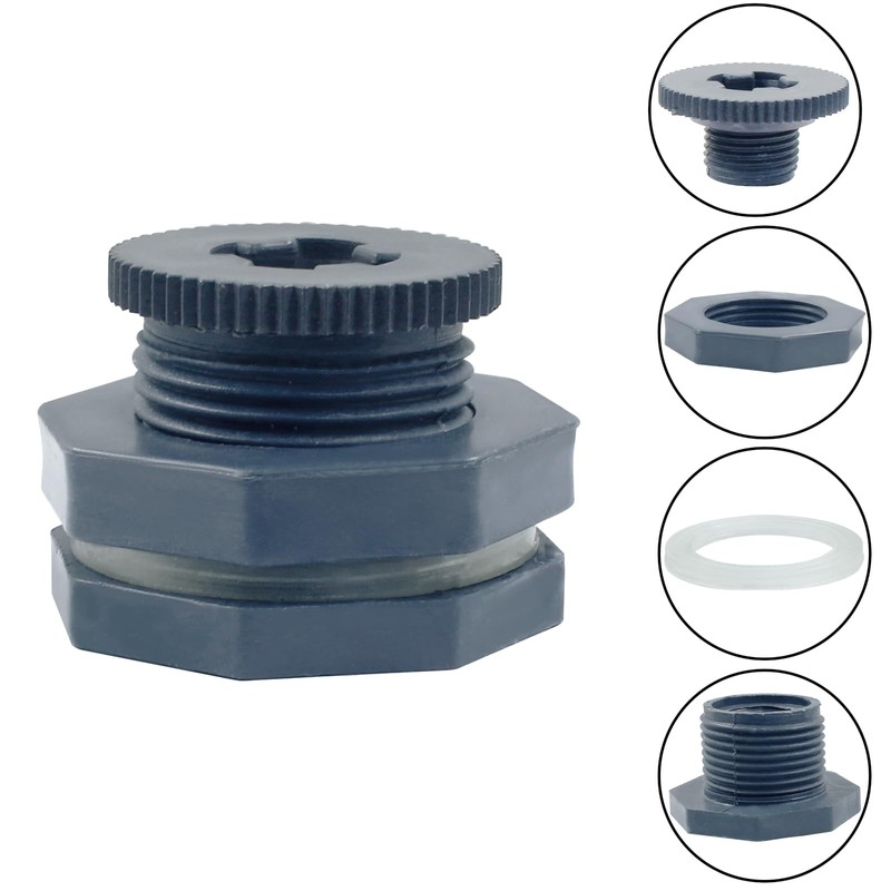 PHITUODA 1/2 Inch Pvc Bulkhead Fitting with Plugs NPT1/2 Female