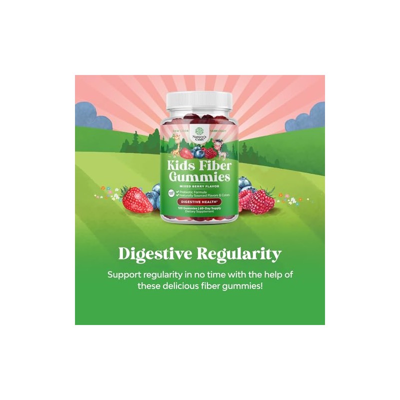 Natures Craft Gomitas Fibra Alto Contenido Prebiótico Niños Suplementos Dietética