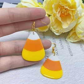 2 Pairs Fall Earrings for Women pumpkin Maple Leaf Sunflower Pine Cone Drop Dangle Earrings Set Autumn Jewelry Gifts (Orange, One size)