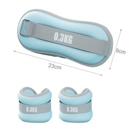 2PCS Wrist and Ankle Weights Sandbags, Ankle Weights Set Leg Weights for Teenager Men Women, Hand Arm Wrist Weights with Adjustable Strap for Walking, Jogging, Gymnastics, Aerobics(blue, 0.3kgX2)