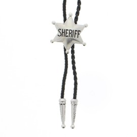 Zac's Alter Ego Vintage Sheriff Star Western/Cowboy/Rodeo PU Bolo Tie