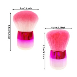 2 PCS Nail Dust Brush,Multipurpose Makeup Tool Soft Fiber Bristles Fingernail Art Dust Cleaning Tools Pink Nail Powder Dip Powder Remover Brush