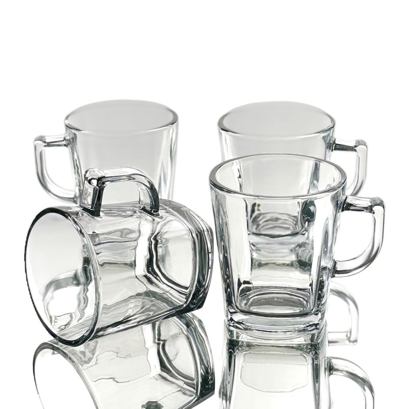 PRIMA Set/4 10 oz Square Glass Mug