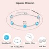 Inpasne Aquamarine Bracelet for Women 925 Sterling Silver Princess Cut