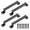 QJKEJI 4 Pcs Black Door Handles, Gate Handle for Wooden