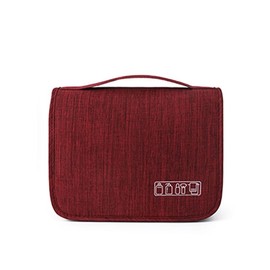 BSLVWG Travel Hanging Toiletry Wash Bag,Water-Resistant Toiletry Bag for Men,Women Large Foldable Travel Wash Bag for Business Trip Shaving Bathroom Gym Toiletries Makeup Organizer (Red)
