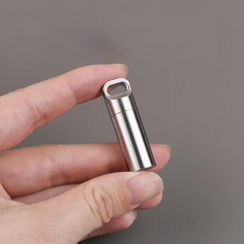 Portable Pill Box Organiser with Key Chain Ring, Daily Pill