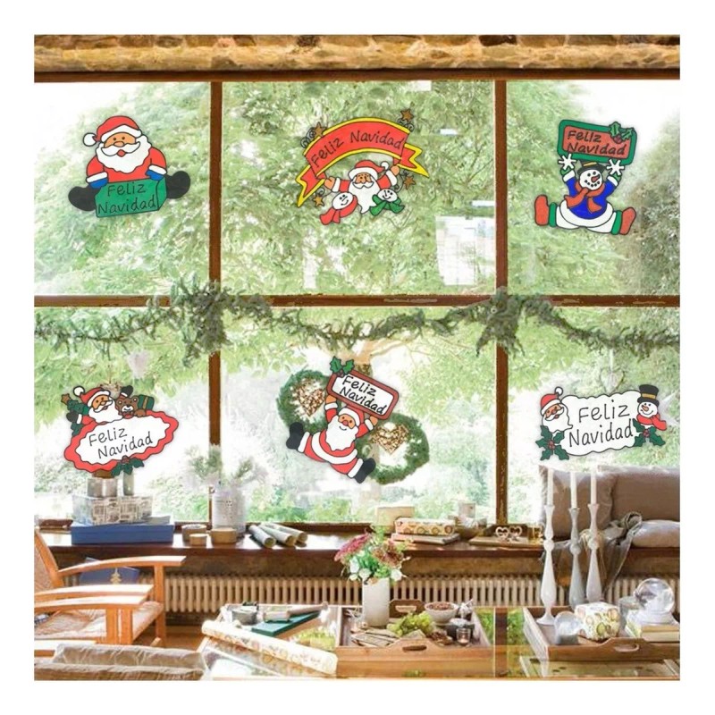 Jands Distribution Pegatinas Gel Para Ventanas Grandes 21cm Adornos Navidad
