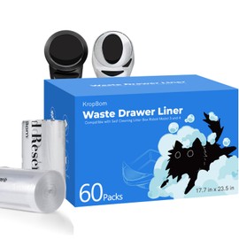 60 Pack Litter Box Robot 3 4 Waste Bags, Self Cleaning Cat Litter Box Robot Waste Liner Bags Replacement, Heavy Duty 9-11 Gallons of Capacity
