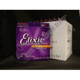 BULK 12-sets Elixir Nanoweb Custom Light Gauge Acoustic Guitar Strings (# 11027)