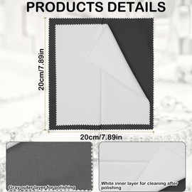 6 paños de limpieza de joyas de plata, paños de pulido de plata, de doble cara, para pulido de plata de ley y oro