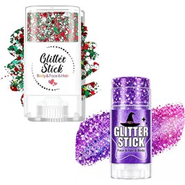Pintura Facial con Bandera de México, Glitter Stick Mexico Reutilizable para Cuerpo y Cabello, Ideal para Fiestas Patrias, Eventos Deportivos, Halloween, Mardi Gras y Disfraces (2pcs A)