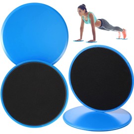 MuscleForge® Sliding Discs, Glider Pads for Exercises, Double Sided Slider Pads for Fitness Exercises on the Floor, Glider Discs for Abdominal Training, Gliding Discs - Pack of 2