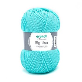 Gründl Big Lisa Premium Knitting and Crochet Yarn (Soft and Wool-like Character, Easy-Care Yarn Made from 100% Polyacrylic, 250 g/660 m, Needle Size: 3.5-4.5, 1 Ball of 250 g), Turquoise