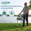 Loyoda Loyoda FSA/HSA Eligible Folding Walker with Large Basket and 2 Glide Skis, 5" Wheels Lightweight Walkers for Seniors and Adults, Supports Up to 350 Pounds, Adjustable Height, Compact Standard Walker